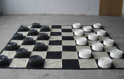Large Giant Draughts/Checkers set with nylon board